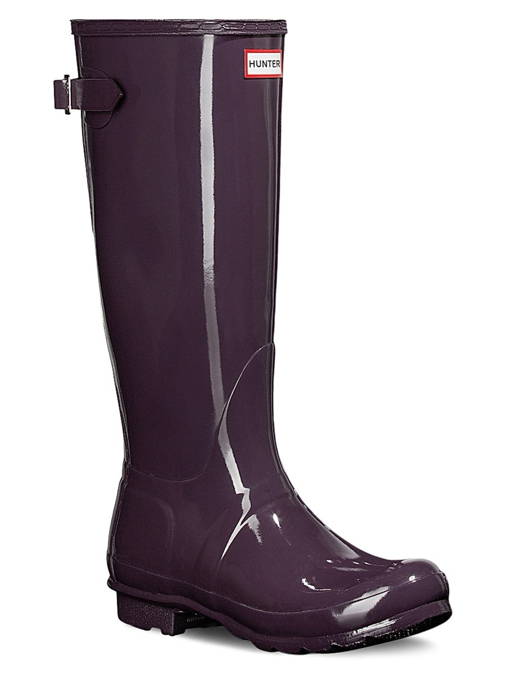 Kids Hunter Gloss Tall Rain Boot in dark purple